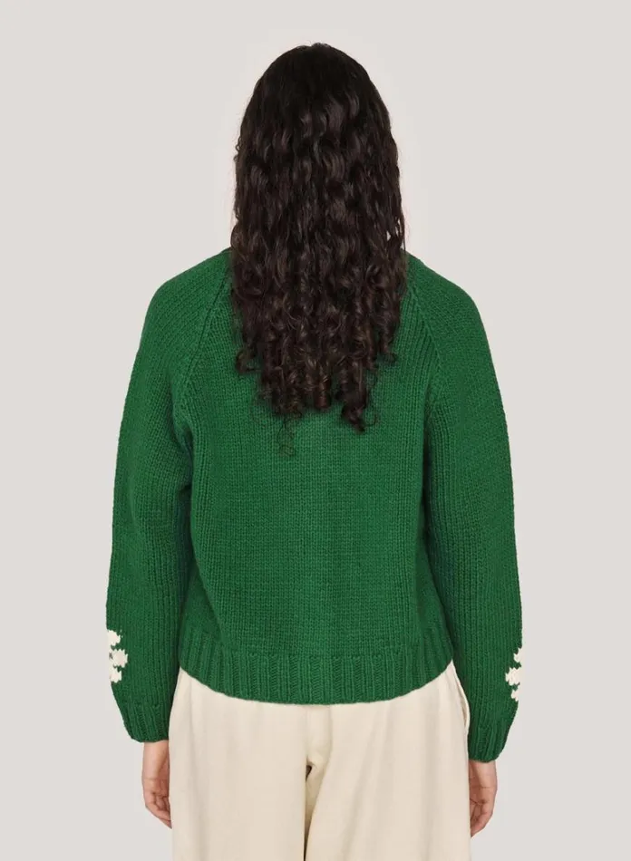 Womens Knitwear YMC Atomic Cardigan Green