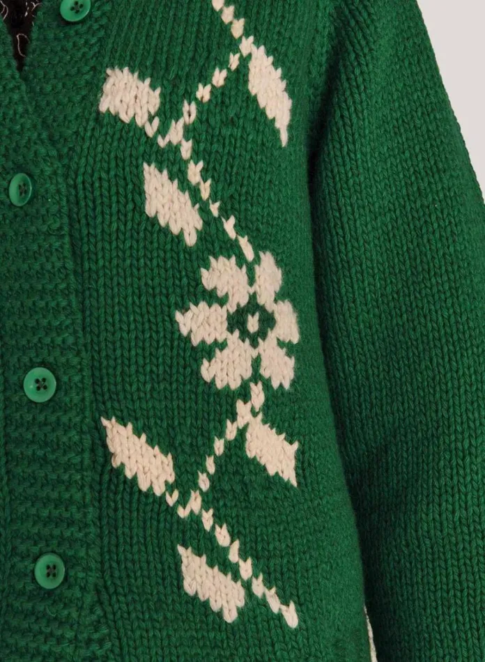 Womens Knitwear YMC Atomic Cardigan Green