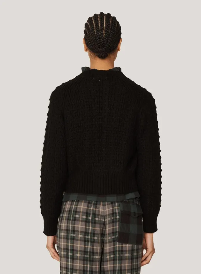 Womens Knitwear YMC Foxtail Mohair Cardigan Black