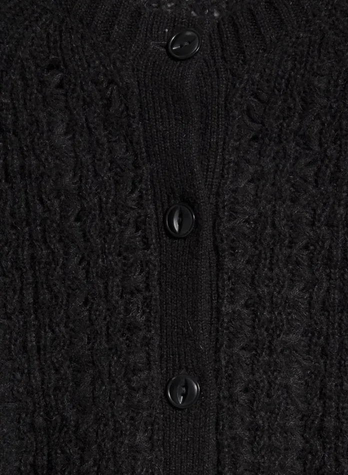 Womens Knitwear YMC Foxtail Mohair Cardigan Black