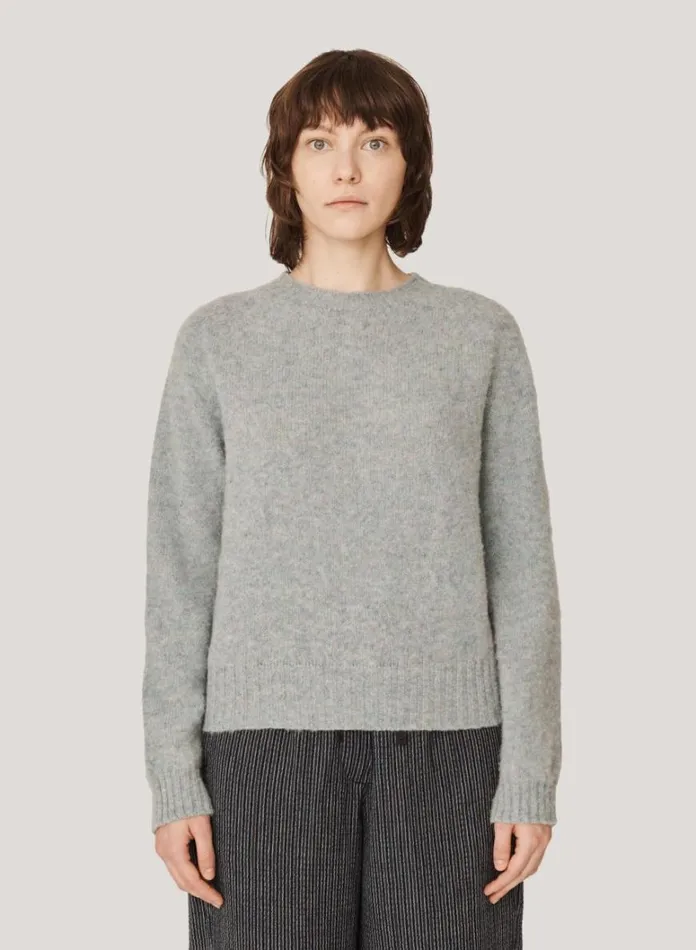 Womens Knitwear YMC Jets Crew Neck Jumper Mint Green