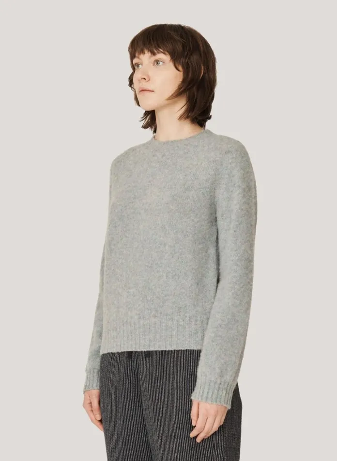 Womens Knitwear YMC Jets Crew Neck Jumper Mint Green