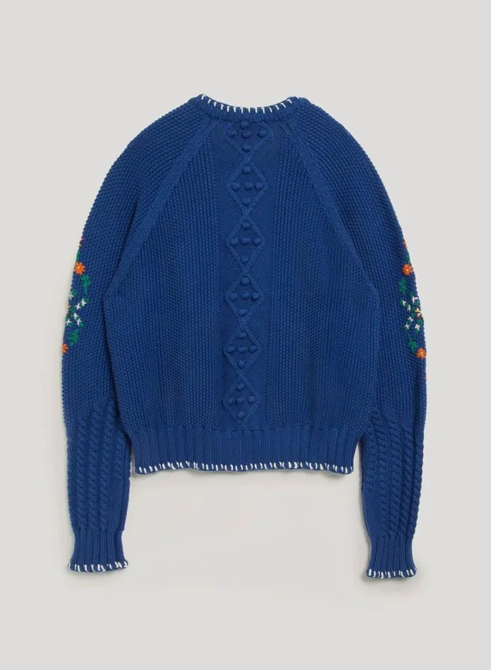 Womens Knitwear YMC Lotus Cardigan Blue