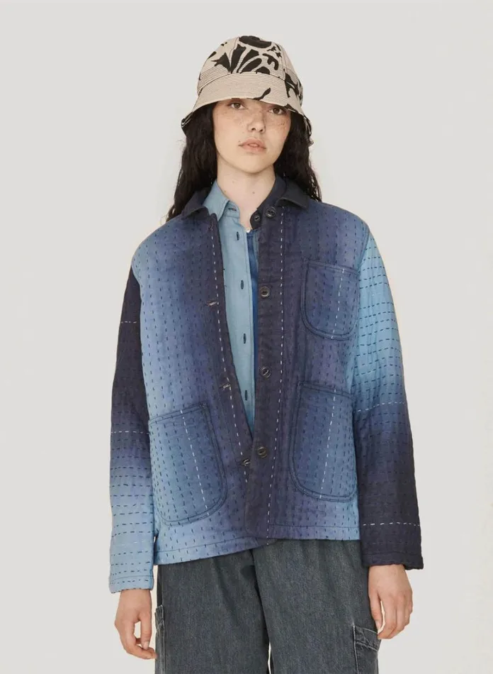Womens Outerwear YMC Labour Chore Jacket Blue