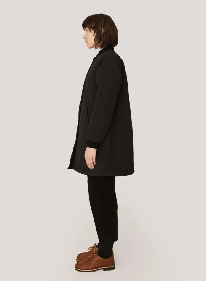 Womens Outerwear YMC Sharks Baseball Ripstop Coat Black