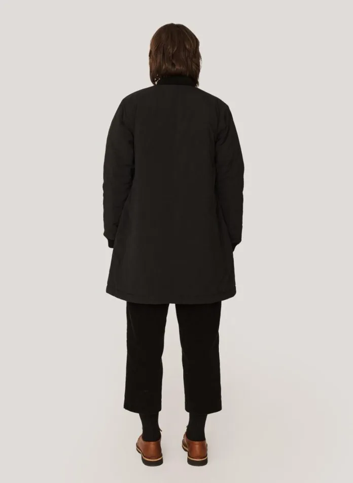 Womens Outerwear YMC Sharks Baseball Ripstop Coat Black
