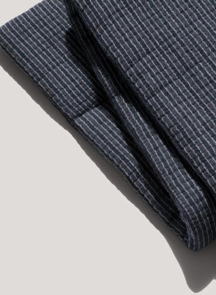 Womens Scarves YMC Textured Stripe Slot Scarf Blue