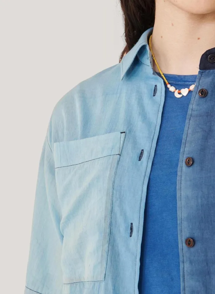 Womens Shirts YMC Eva Shirt Blue