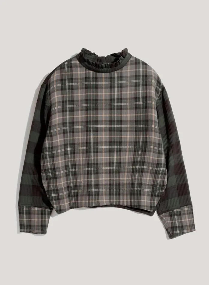 Womens Shirts YMC Gia Check Top Green Multi