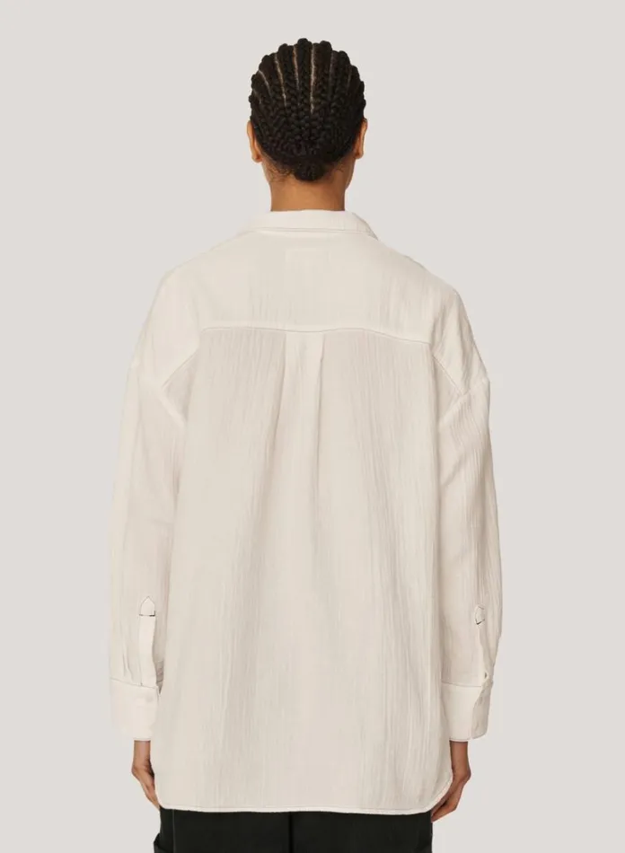 Womens Shirts YMC Lena Doublecloth Cotton Shirt White