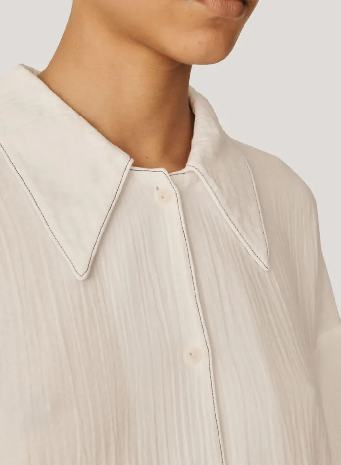 Womens Shirts YMC Lena Doublecloth Cotton Shirt White