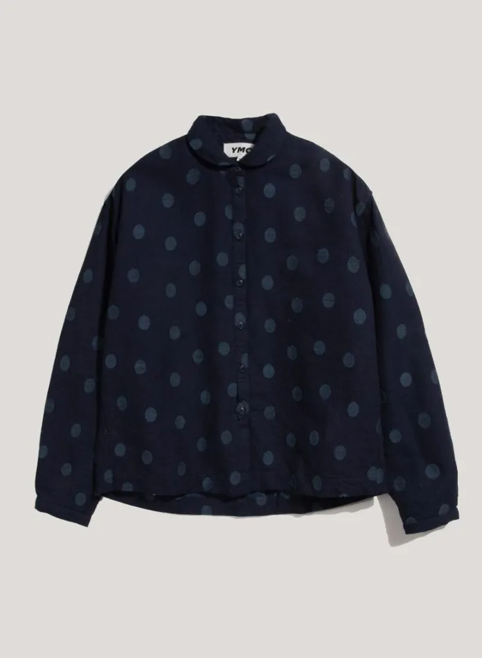 Womens Shirts YMC Marianne Jacquard Shirt Indigo