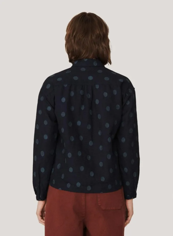 Womens Shirts YMC Marianne Jacquard Shirt Indigo