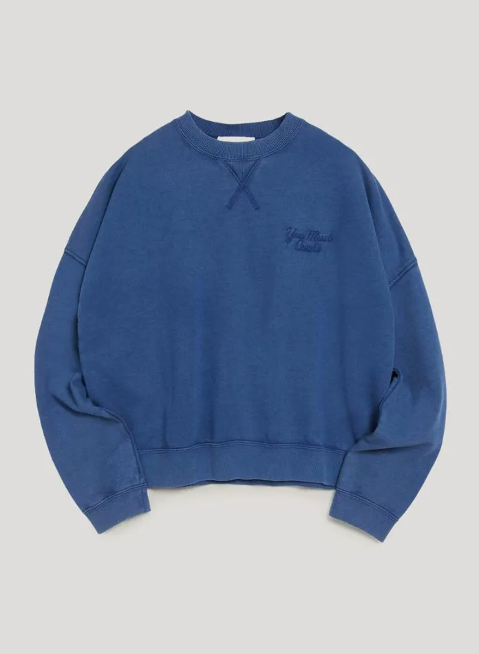 Womens Sweatshirts YMC Almost Grown Sweatshirt Blue