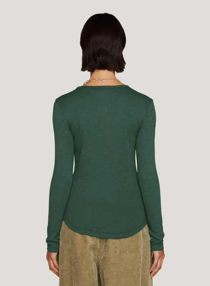 Womens TShirts YMC Charlotte Long Sleeve T Shirt Green