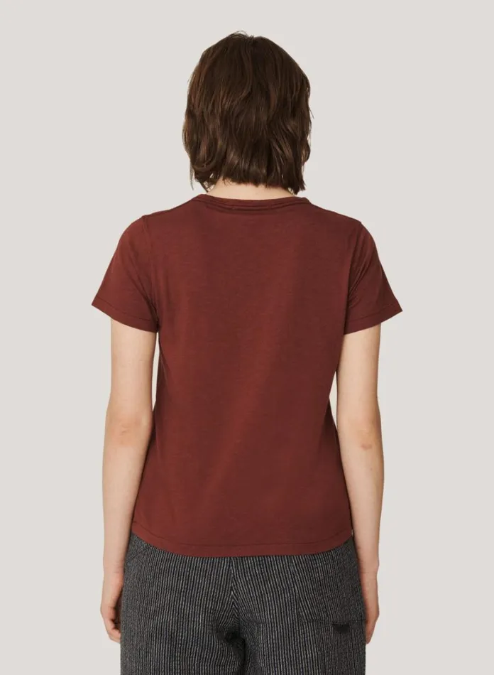 Womens TShirts YMC Day Organic Cotton TShirt Burgundy