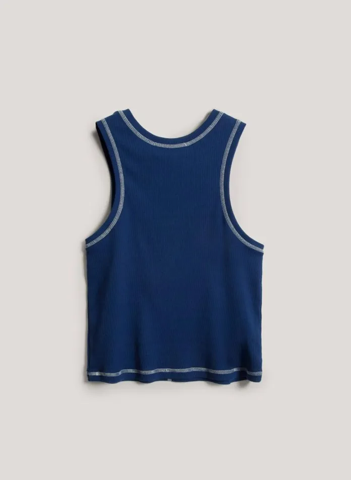 Womens TShirts YMC Dot Vest Blue