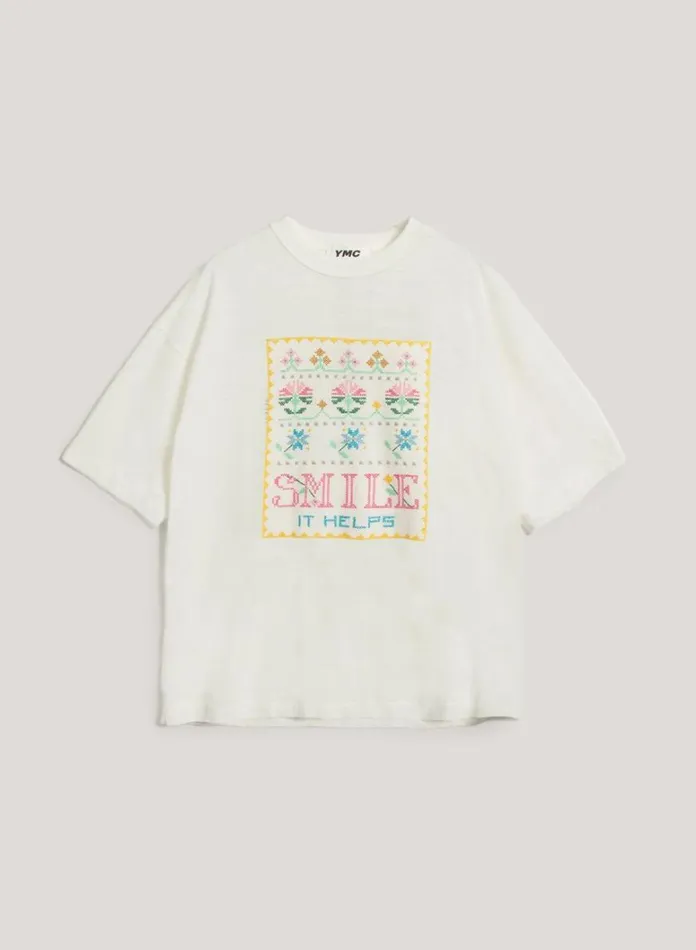 Womens TShirts YMC Smile T Shirt White