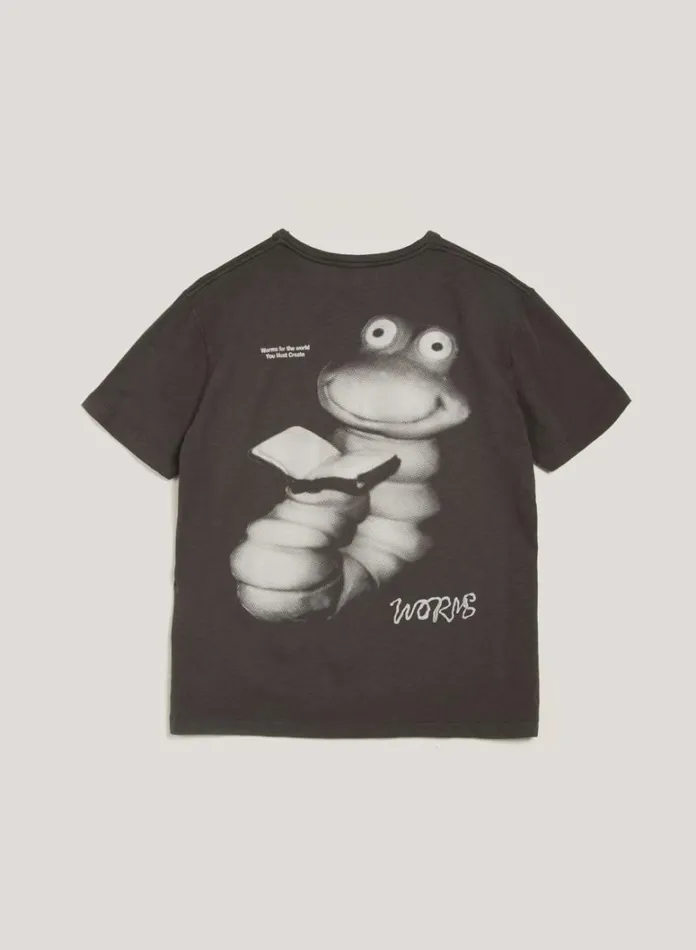 Womens TShirts YMC Worms Glow TShirt Dark Olive