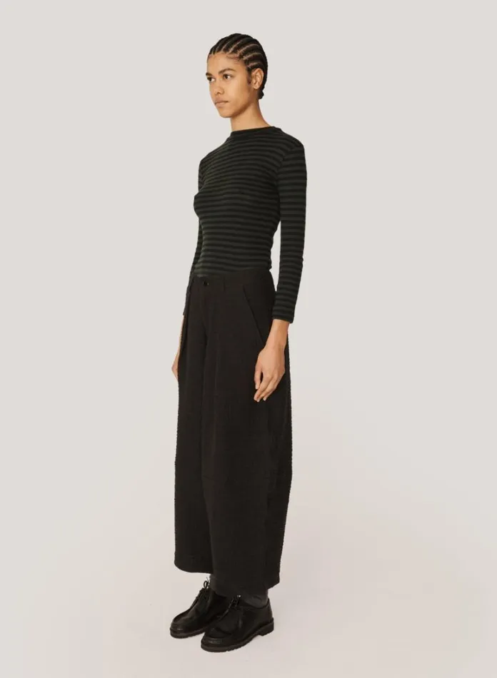Womens Trousers YMC Deadbeat Textured Trousers Black