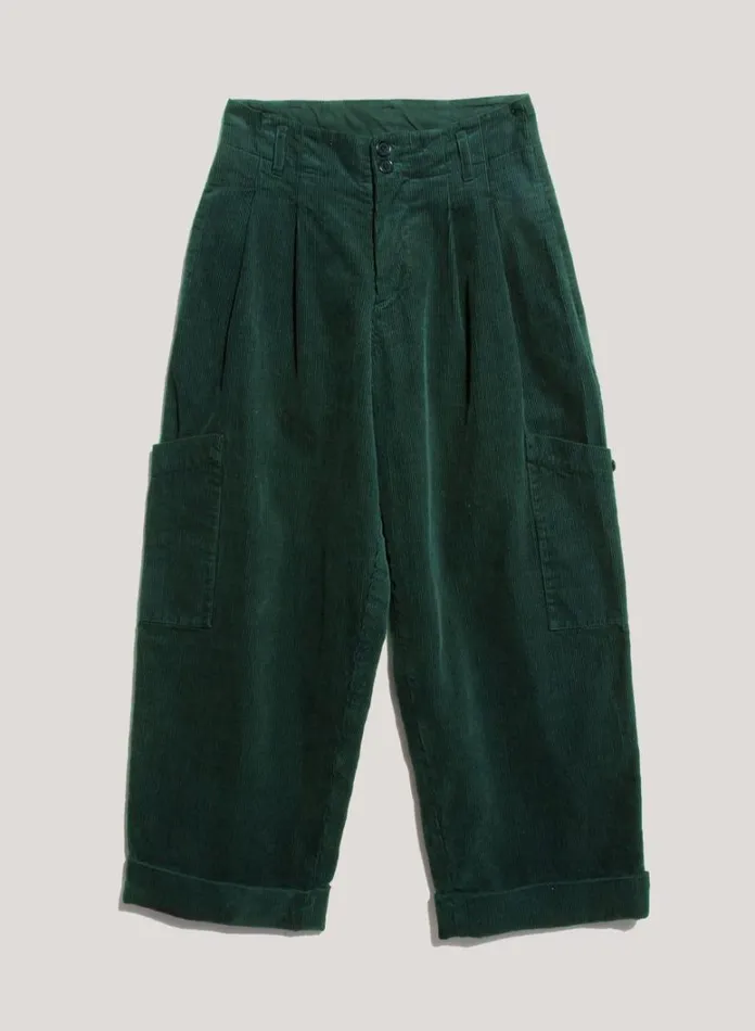 Womens Trousers YMC Grease Corduroy Trousers Green