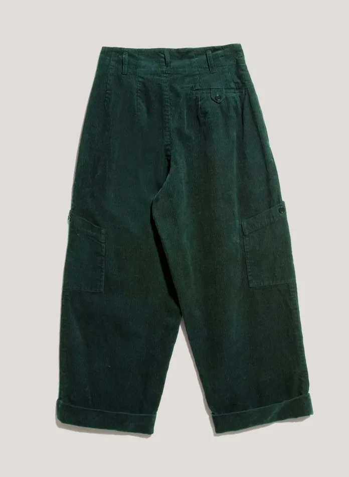 Womens Trousers YMC Grease Corduroy Trousers Green