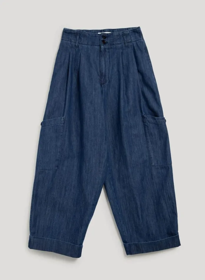 Womens Trousers YMC Grease Trouser Indigo