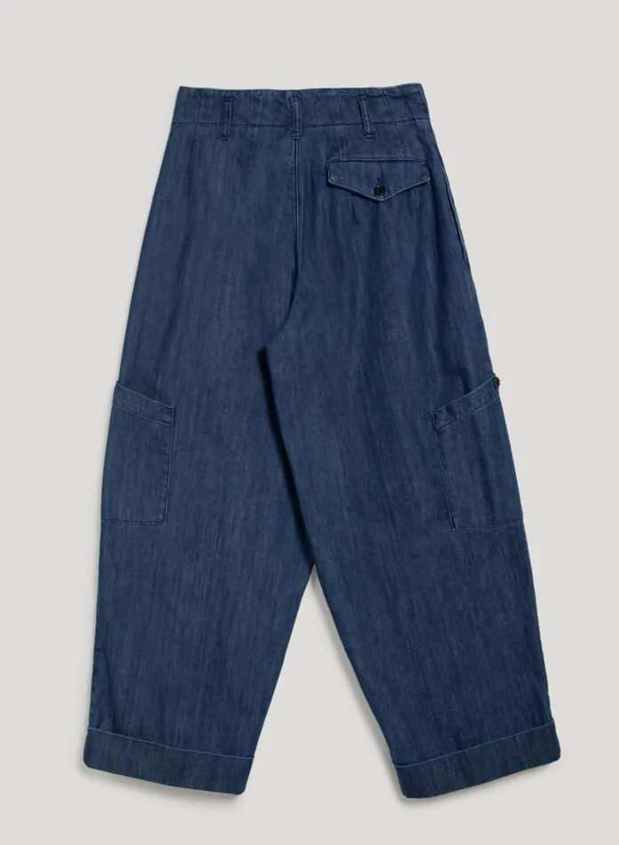 Womens Trousers YMC Grease Trouser Indigo