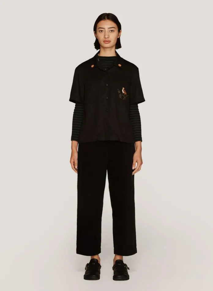 Womens Trousers YMC Market Corduroy Trousers Black