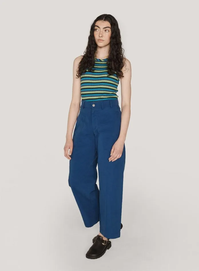 Womens Trousers YMC Peggy Trouser Blue