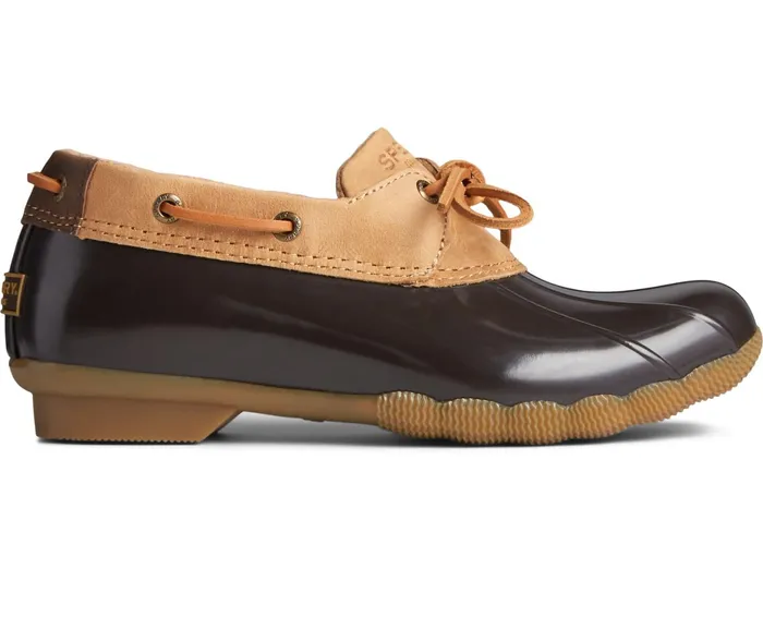 Women Saltwater 1Eye Leather Duck Boot TanBrown Sperry Boots