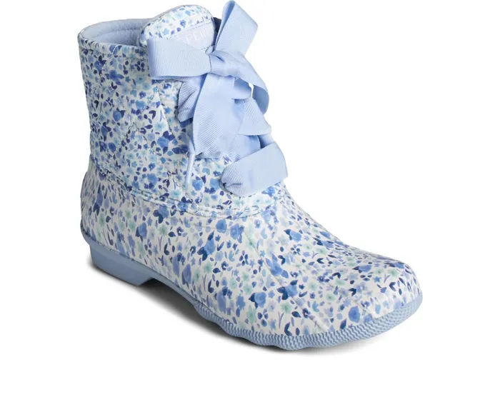 Women Saltwater Floral Duck Boot Blue Sperry Boots Women Saltwater Floral Duck Boot Blue Sperry Boots