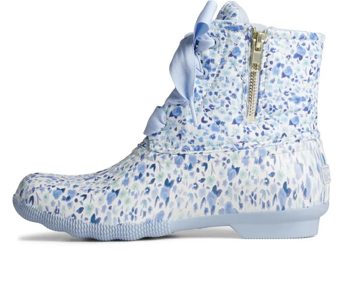 Women Saltwater Floral Duck Boot Blue Sperry Boots Women Saltwater Floral Duck Boot Blue Sperry Boots