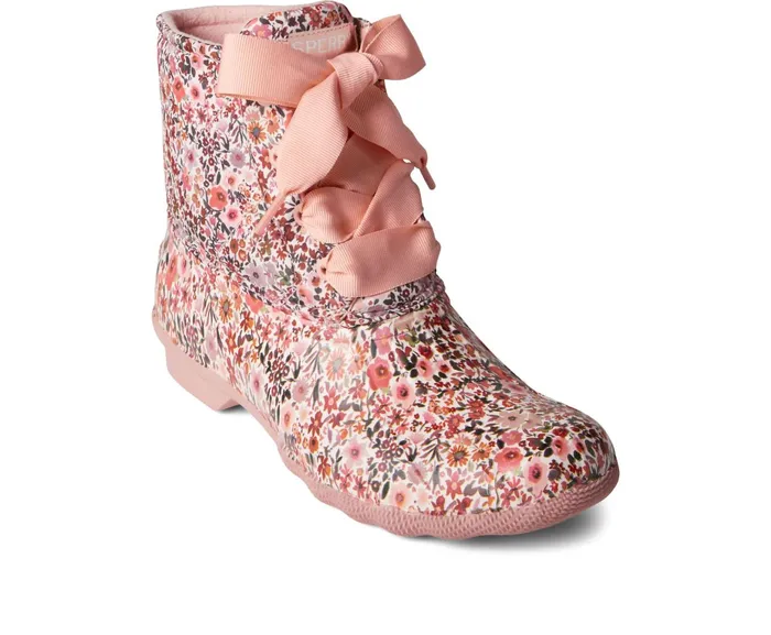 Women Saltwater Floral Duck Boot Pink Sperry Boots Women Saltwater Floral Duck Boot Pink Sperry Boots