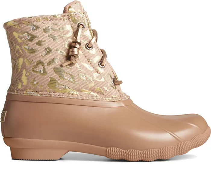 Women Saltwater Metallic Jacquard Duck Boot Rose Sperry Rain and Duck Boots Women Saltwater Metallic Jacquard Duck Boot Rose Sperry Rain and Duck Boots