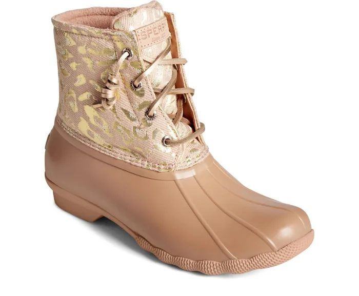 Women Saltwater Metallic Jacquard Duck Boot Rose Sperry Rain and Duck Boots Women Saltwater Metallic Jacquard Duck Boot Rose Sperry Rain and Duck Boots