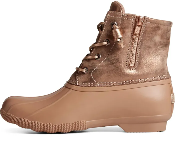 Women Saltwater Metallic Leather Duck Boot Rose Sperry Boots Women Saltwater Metallic Leather Duck Boot Rose Sperry Boots