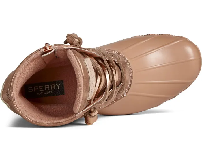 Women Saltwater Metallic Leather Duck Boot Rose Sperry Boots Women Saltwater Metallic Leather Duck Boot Rose Sperry Boots