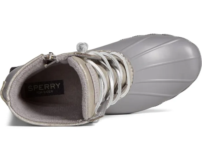 Women Saltwater Metallic Leather Duck Boot Silver Sperry Rain and Duck Boots Women Saltwater Metallic Leather Duck Boot Silver Sperry Rain and Duck Boots