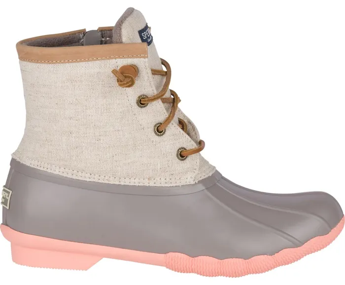 Women Saltwater Pop Outsole Duck Boot LinenRose Sperry Boots