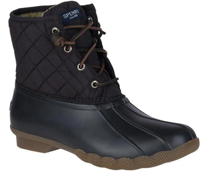 Women Saltwater Quilted Duck Boot Black Sperry Boots Women Saltwater Quilted Duck Boot Black Sperry Boots