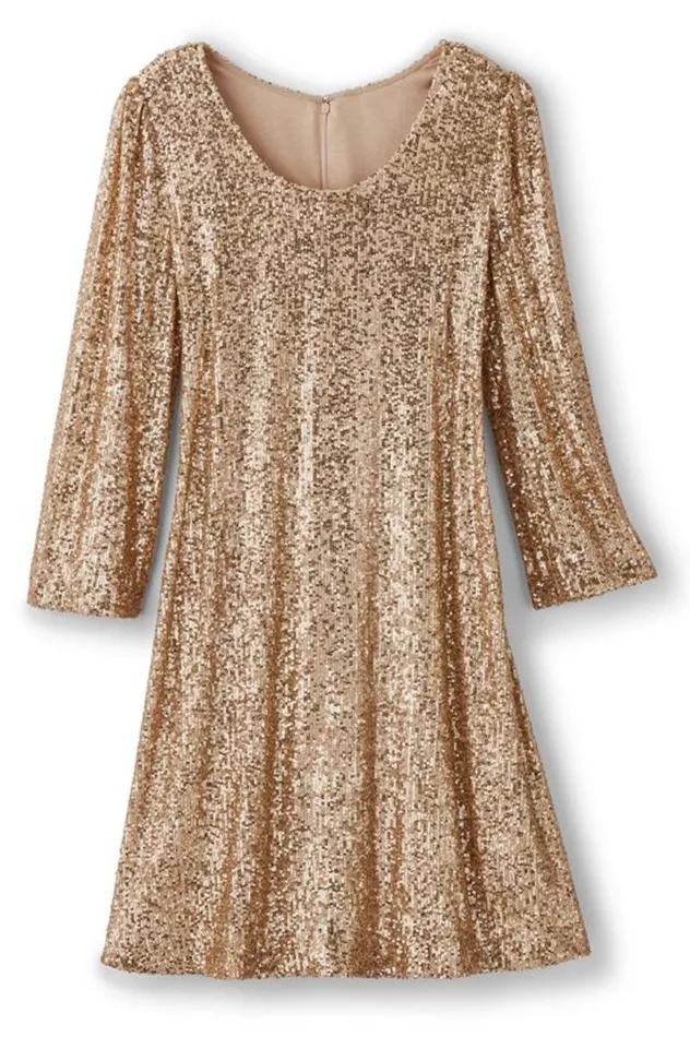 Women Sancerre Sequin Dress Gold Sequin Soft Surroundings Dresses Women Sancerre Sequin Dress Gold Sequin Soft Surroundings Dresses
