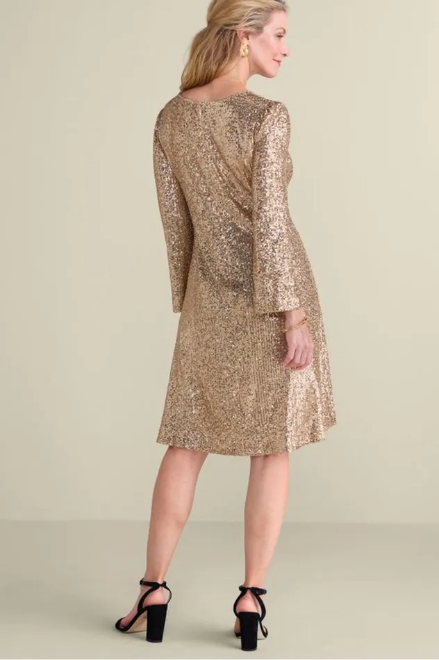 Women Sancerre Sequin Dress Gold Sequin Soft Surroundings Dresses Women Sancerre Sequin Dress Gold Sequin Soft Surroundings Dresses