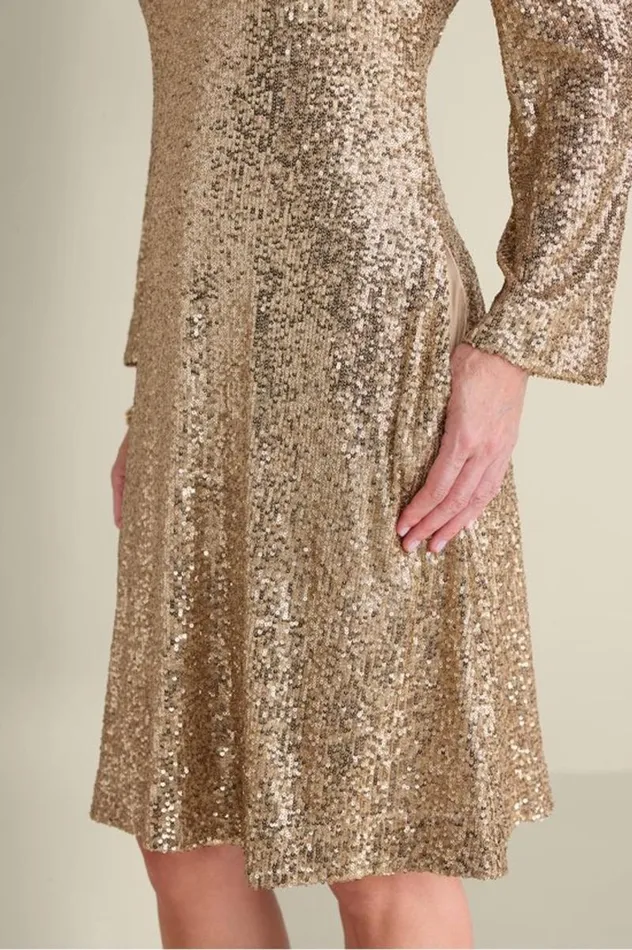 Women Sancerre Sequin Dress Gold Sequin Soft Surroundings Dresses Women Sancerre Sequin Dress Gold Sequin Soft Surroundings Dresses