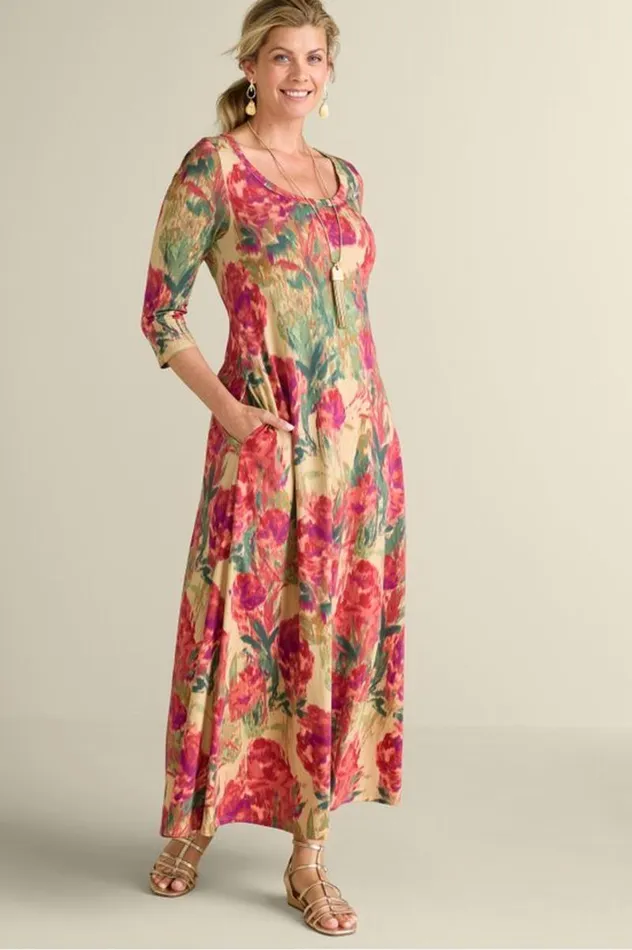 Women Santiago 34 Sleeve Dress Rumba Red Soft Surroundings Dresses Women Santiago 34 Sleeve Dress Rumba Red Soft Surroundings Dresses