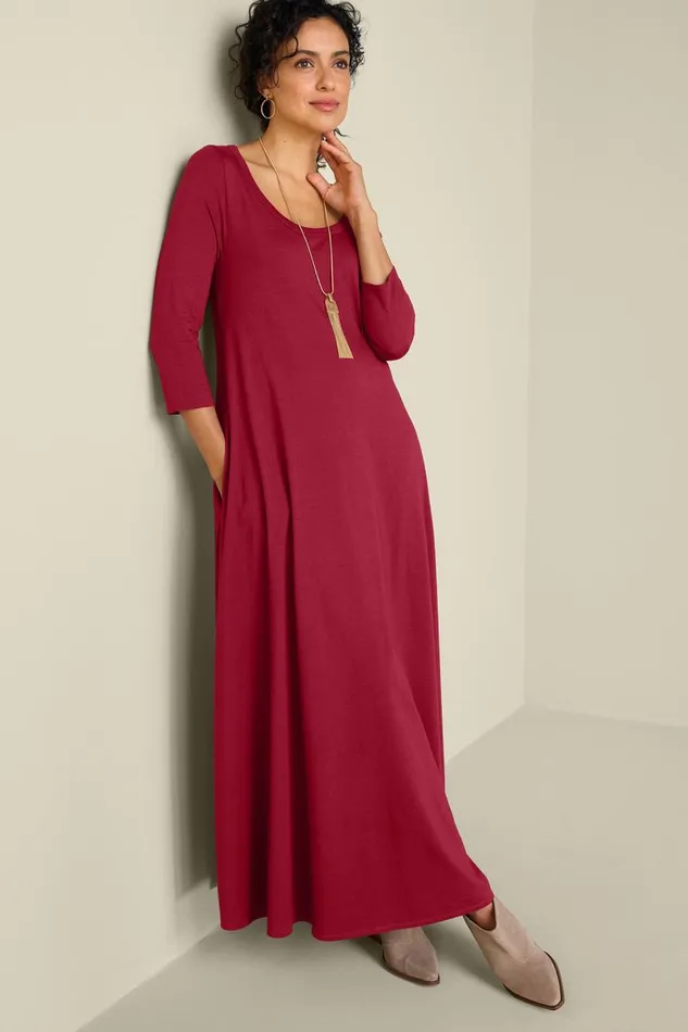 Women Santiago 34 Sleeve Dress Rumba Red Soft Surroundings Dresses Women Santiago 34 Sleeve Dress Rumba Red Soft Surroundings Dresses