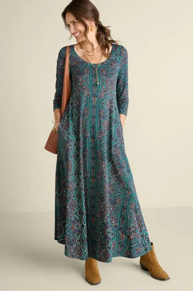 Women Santiago 34 Sleeve Dress Rumba Red Soft Surroundings Dresses Women Santiago 34 Sleeve Dress Rumba Red Soft Surroundings Dresses