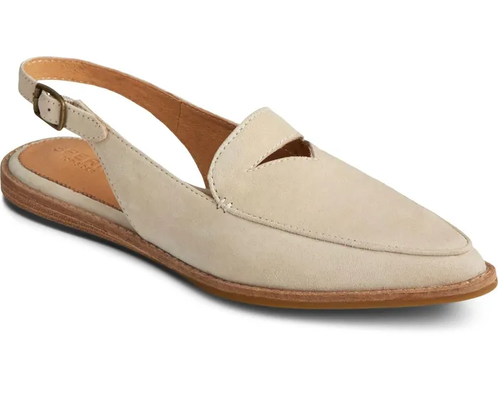 Women Saybrook Leather Slingback Ivory Nubuck Sperry Flats and Loafers Women Saybrook Leather Slingback Ivory Nubuck Sperry Flats and Loafers
