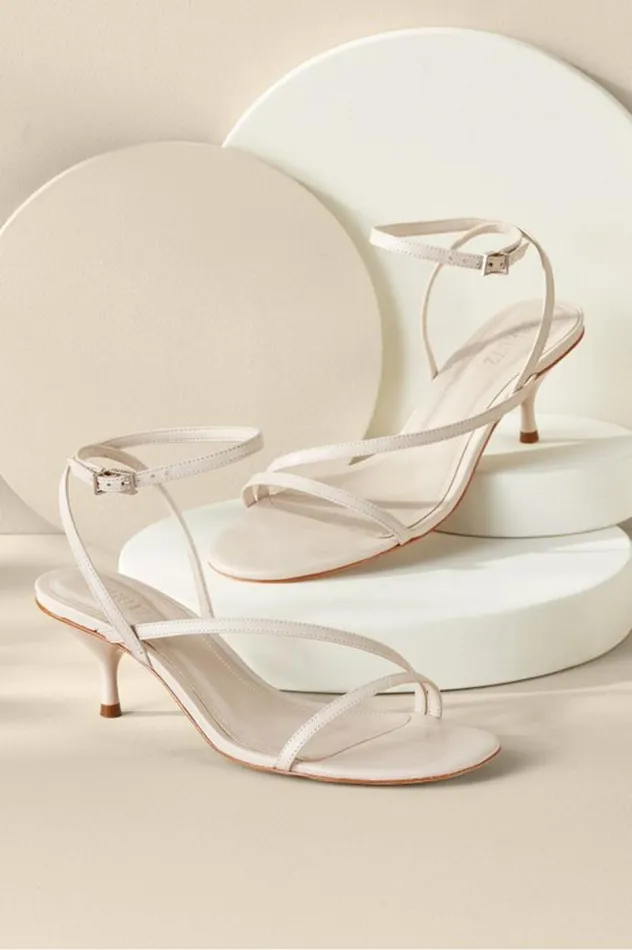 Women Schutz Helene Kitten Heel Sandal Pearl Soft Surroundings Shoes