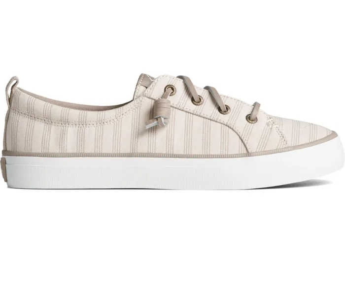 Women SeaCycled Crest Vibe Striped Textile Sneaker Bone White Sperry Sneakers